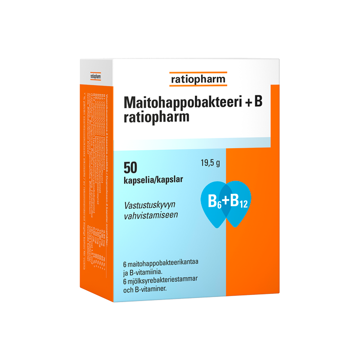 Maitohappobakteeri + B ratiopharm 50 kaps kuva 2