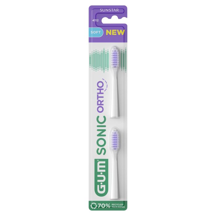 GUM Sonic Ortho vaihtoharjaspäät 2 kpl kuva 1