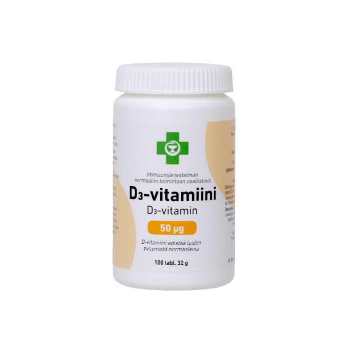 APTEEKKI D3-vitamiini 50 mikrog 100 tabl kuva 2