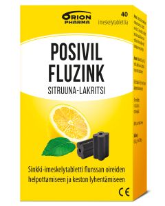 POSIVIL FLUZINK SITRUUNA-LAKRITSI 40 imeskelytabl