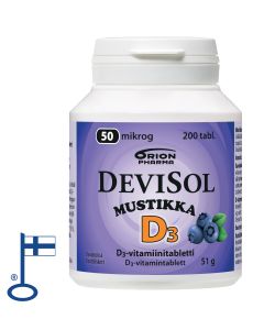 Devisol Mustikka 50 mikrog imeskelytabletti 200 kpl