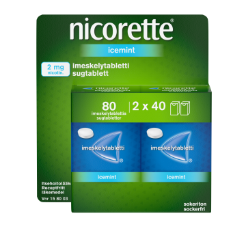 NICORETTE ICEMINT imeskelytabletti, puristettu 2 mg 2x40 80 kpl